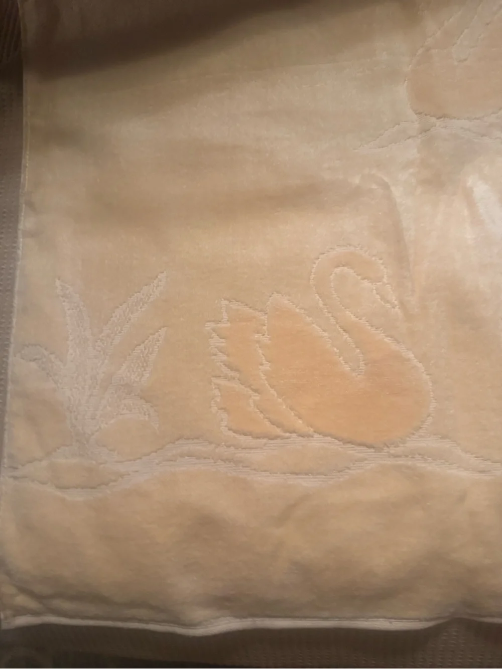 Swan Face Towel in Soft Peach 21.5 x 41.5 Set of two